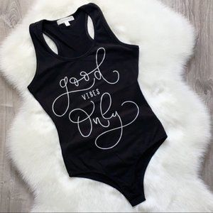 Good Vibes Only Black Bodysuit